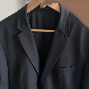 Hugo Boss The Kings/Central Navy Blue Super 100 Wool Suit With Ticket Pocket